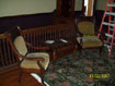 Some of the original furniture was retained and placed in the upstairs foryer
